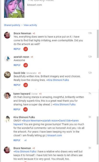 Reviews of My Poetry on Google+
