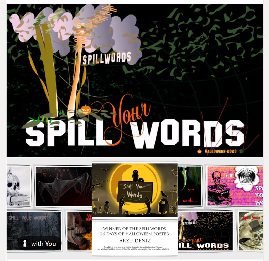Yakira Shimoni Fulks Spillwords Halloween Contest 2023 Collage1 - art by Yakira Shimoni Fulks